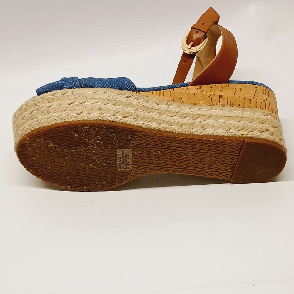 Michael Kors Blue and Tan Women's Wedge Sandals - Picture 15 of 16